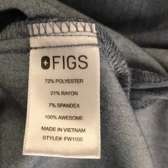 Figs Technical Collection Denim Blue Casma Scrub Top Size Medium - Picture 7 of 7